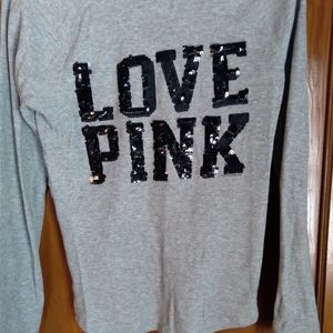 Victoria Secret PINK gray sequin thermal